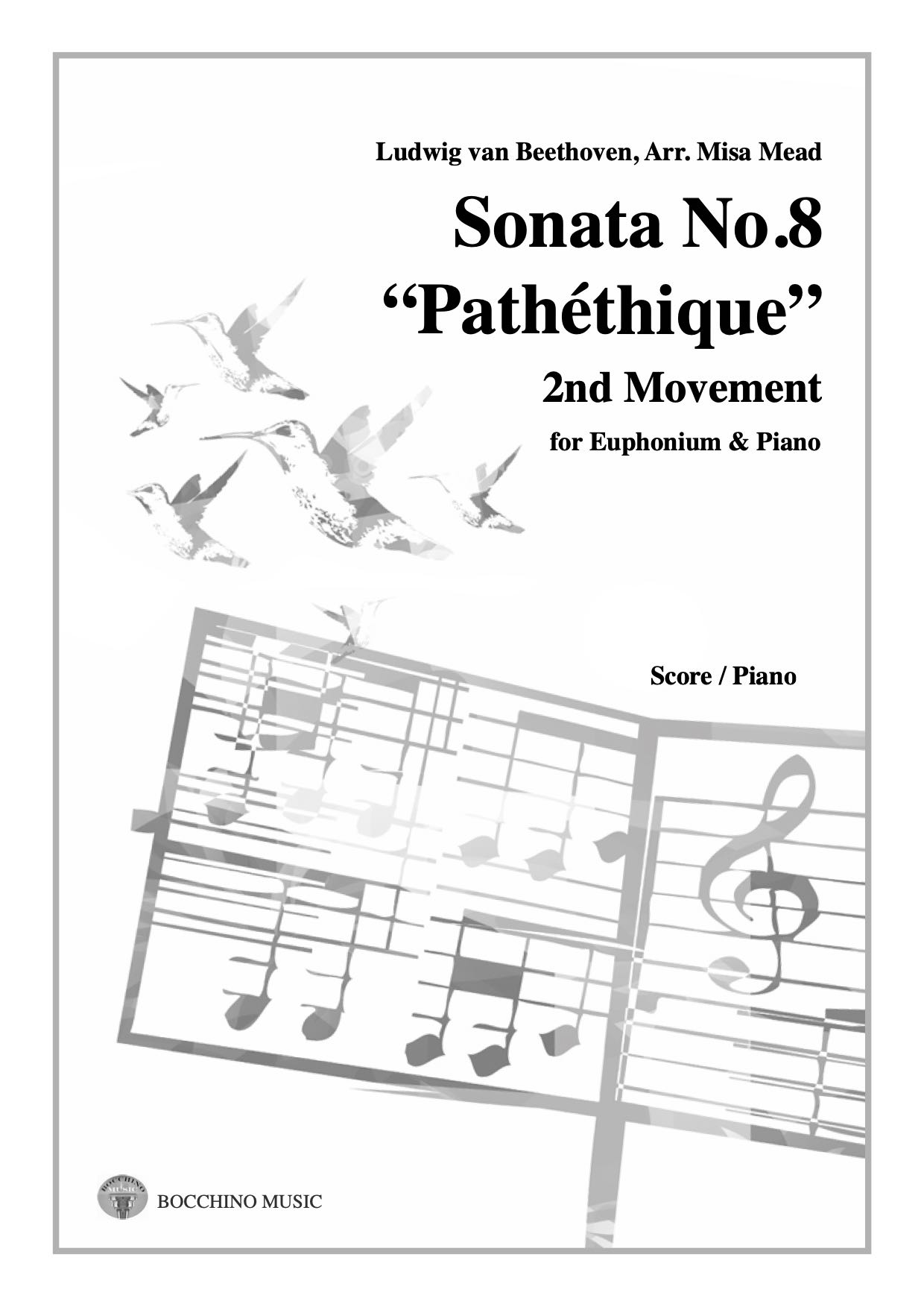 Digital download - Sonata No.8 Pathethique 2nd Mov. - Beethoven Arr. Misa Mead - Euphonium and Piano